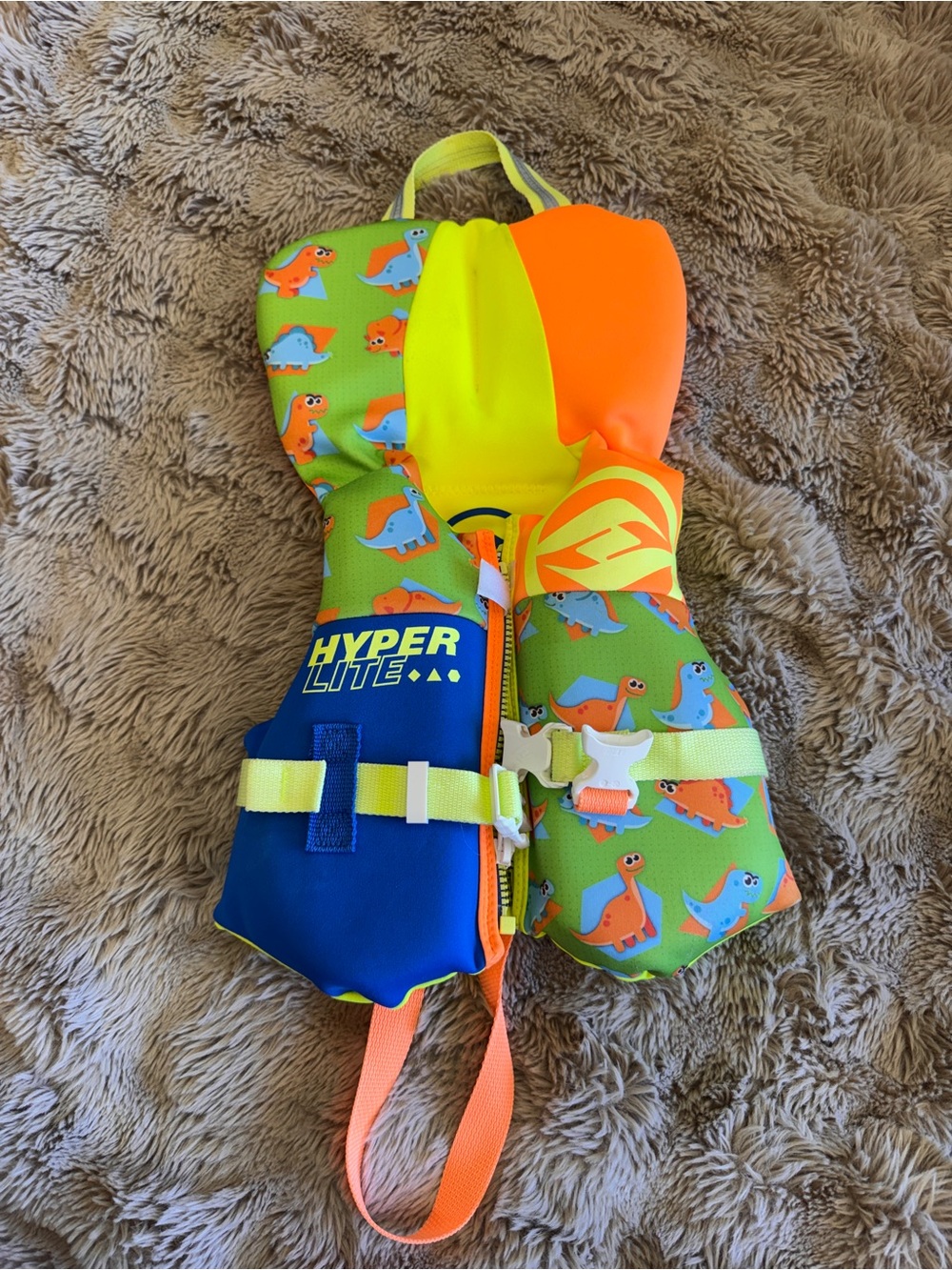 Hyperlite Kids' Neon Dino Life Jacket